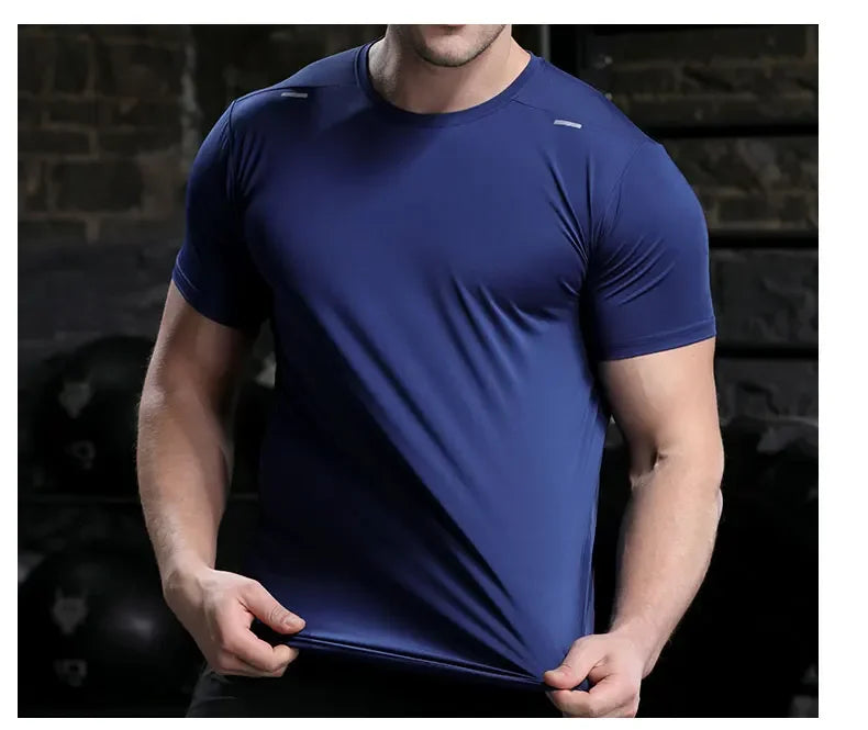 Men's Summer Loose Breathable Short Sleeve Outdoor Cycling/Quick Dry Top Running Tracksuits Fitness T-shirts Muscle Tights