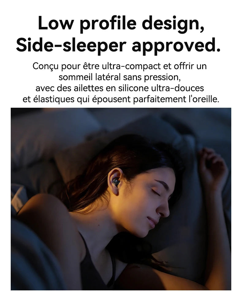 HTC NE76 OWS wireless earbuds with intelligent AI translation/50-hour battery life, low latency for music, the desk, sleep, and sport