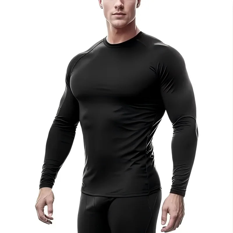 Men Bodybuilding Sports T-Shirt Quick Dry Running Shirt Long Sleeve/Compression Top Gym T Shirt Men Fitness Tight Rash guard