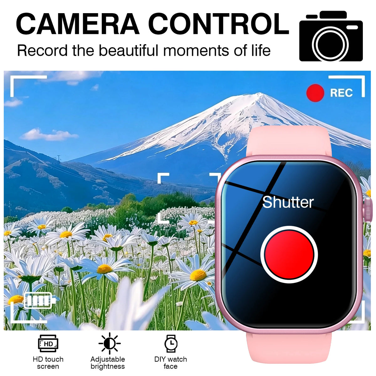 New Smart Watch HD Touch Screen Smart Watch Wireless Call/Music Control, Fitness Tracker Remote Camera Multi-Sport Modes