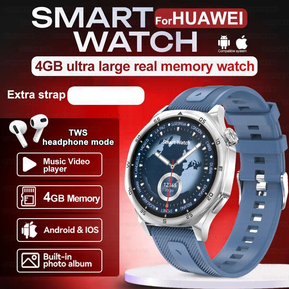 New for Huawei GT5 PRO Smartwatch 4GB Memory GPS Sport Video player/Bluetooth call Electronic album smartwatch for IOS