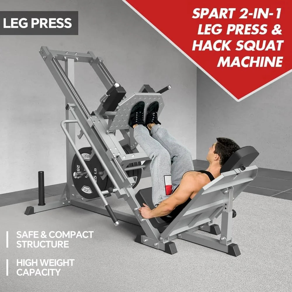 Leg Press Hack Squat Machine Professional Adjustable Leg Exercise Machine/with Linear Bearing Leg Strength Training