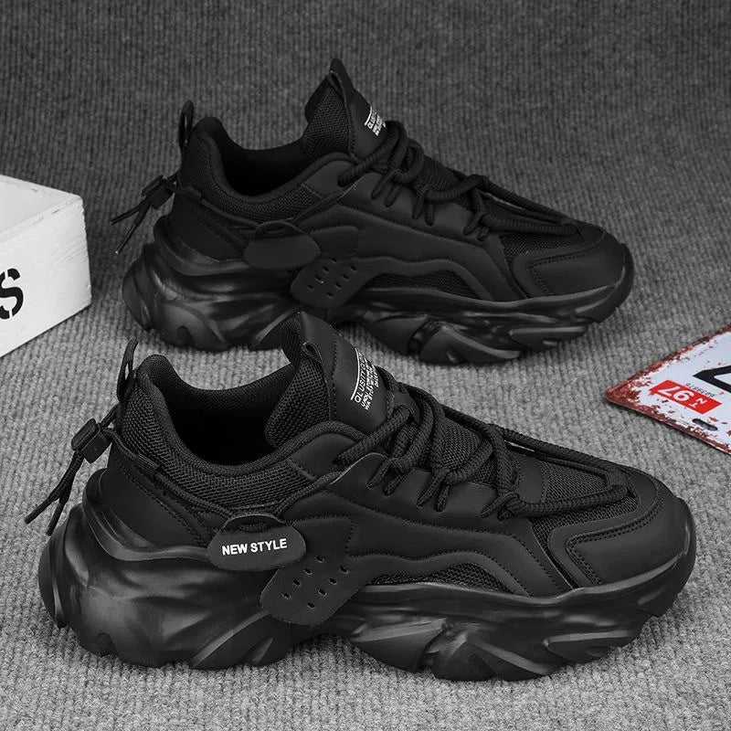 Men's Casual Sneakers Summer Autumn Fashion Outdoor Luxury Lace Up/Round Toe Breathable Non Slip Height Increasing Shoes