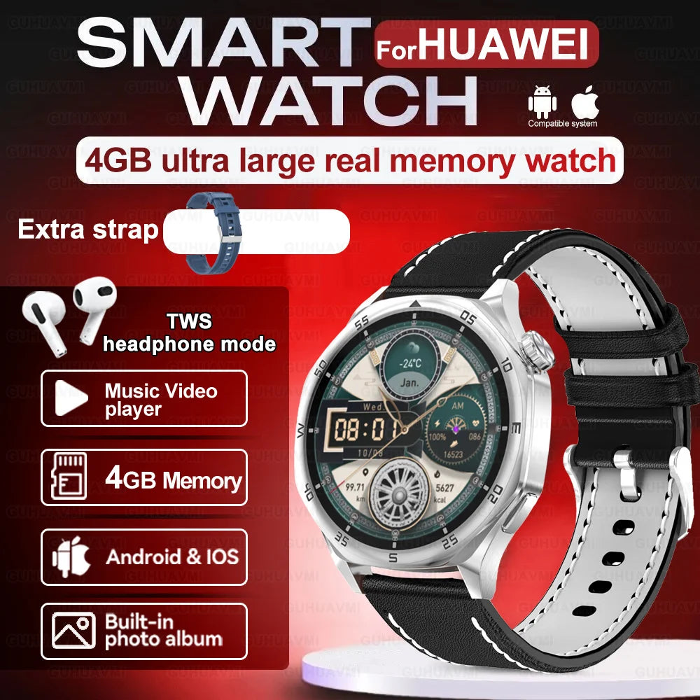 New for Huawei GT5 PRO Smartwatch 4GB Memory GPS Sport Video player/Bluetooth call Electronic album smartwatch for IOS