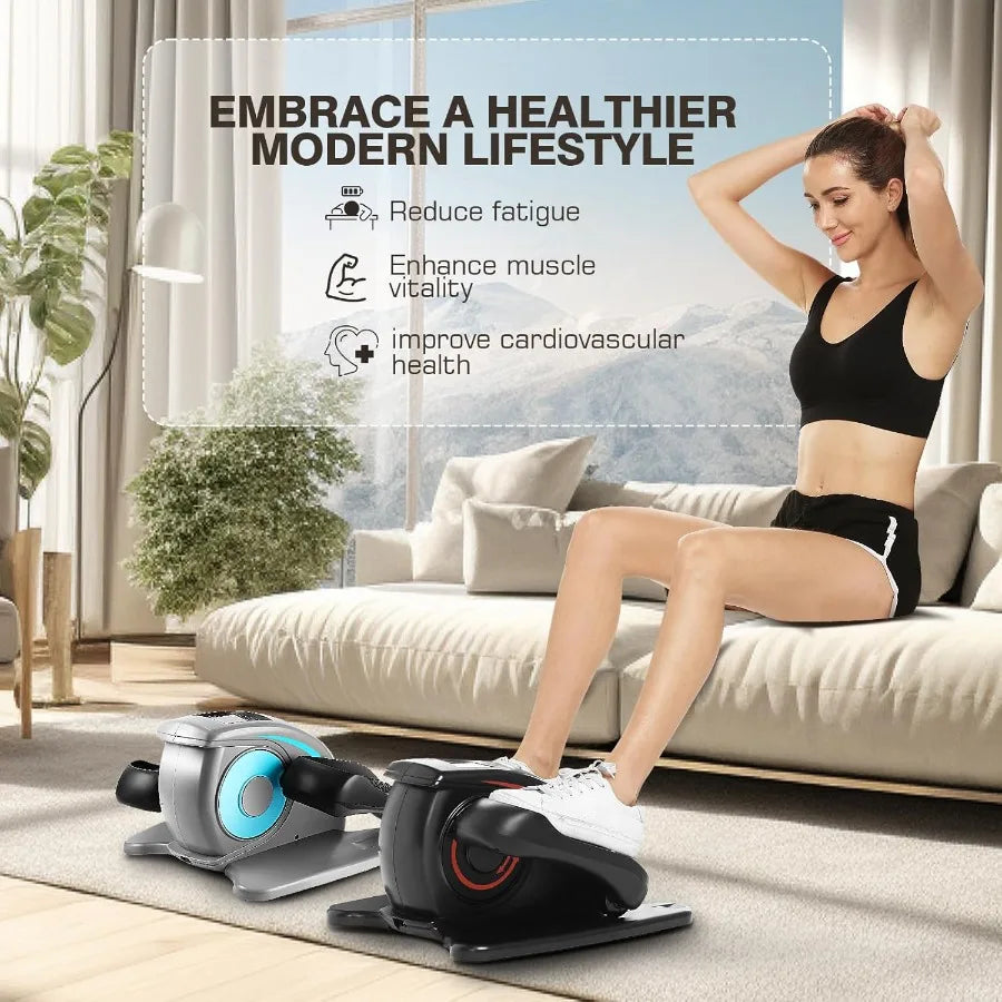 Under Desk Elliptical Machine Quiet Pedal Exerciser for Seniors Office & Home/Low-Impact Seated Leg Workout Equipment, Smart