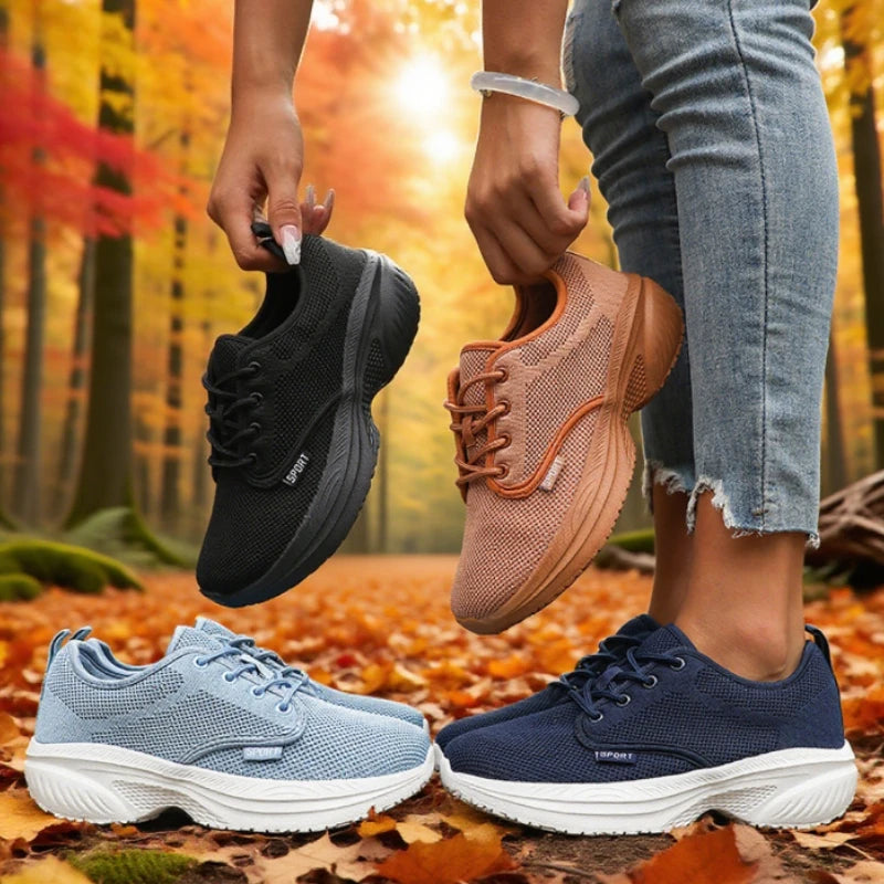 Women's Platform Wide Toe Shoes Big Toe Friendly Workout Footwear/Sustainable Memory Foam Insole Sneakers Breathable Travel Shoe