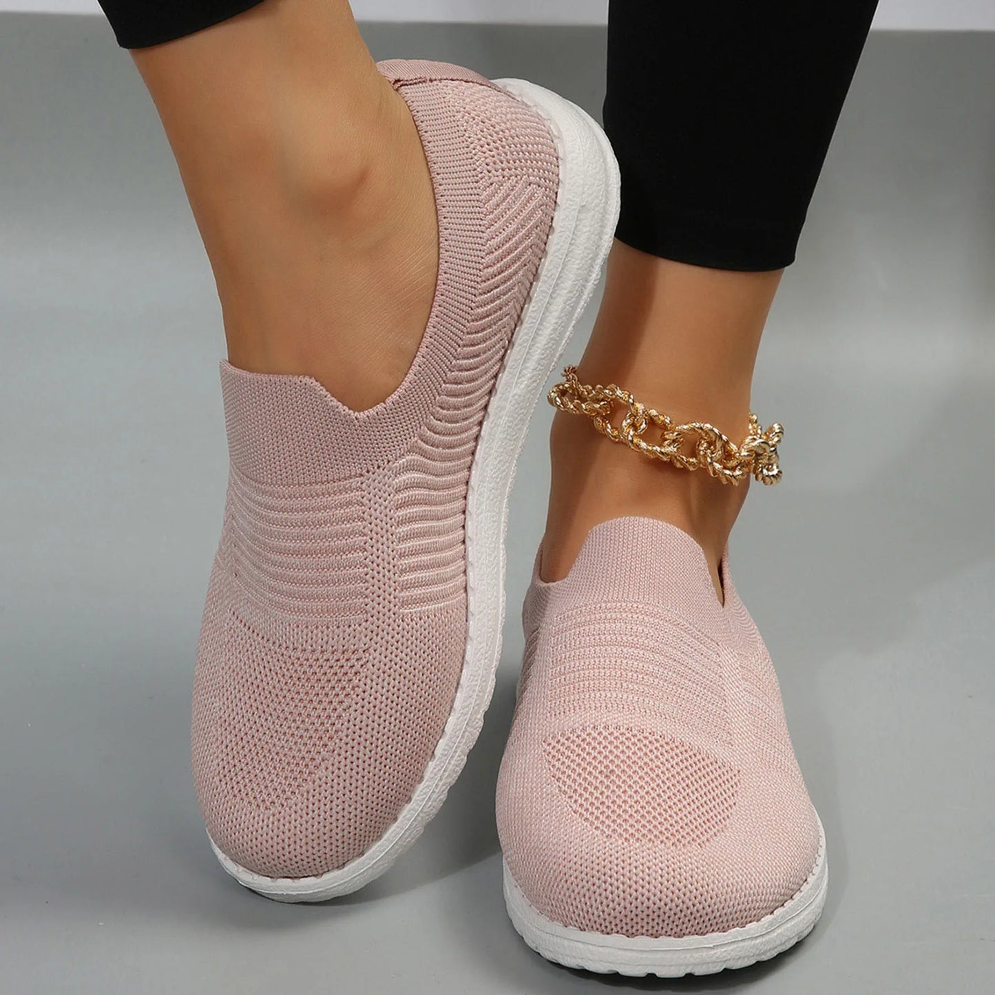 Ladies Slip-On Mesh Shoes Sports Casual Shoes Breathable/Plus Size Lightweight Running Women's Casual Work Sneakers