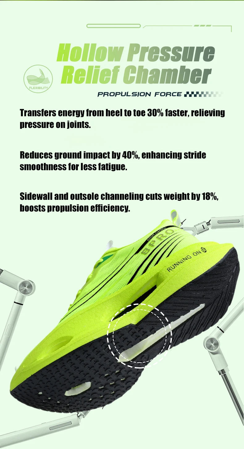 Men Breathable Mesh Comfortable Sports Shoes Fashion Color-Block/Sneakers Carbon Plate Support Light Rebound Running Shoes