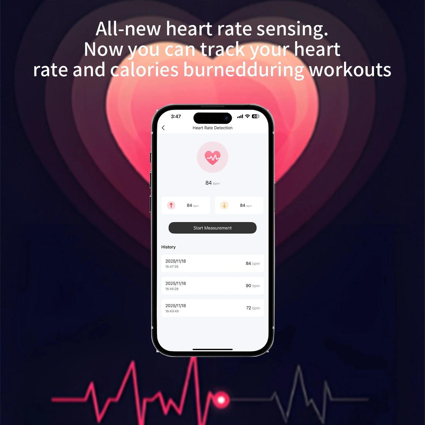 【 Pro 3 】 Bluetooth noise cancelling wireless earphones with heart rate monitoring/waterproof for daily use perfect for sports