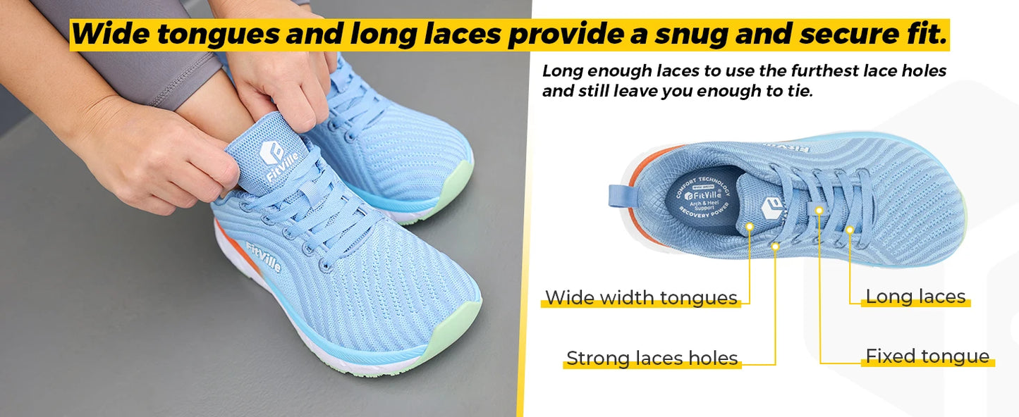 Fittington Wide Toe Box Shoes For Women Comfortable Casual Sneaker/Non Slip Walking Shoes Women Swollen Feet Lightweight Shoes