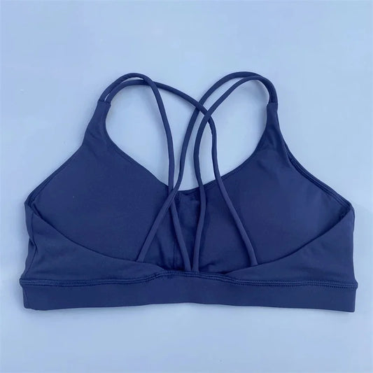 Solid Color Soft High Strength Women Cross Fitness Bra Tight Sport Top/Comprehensive Training Gym Yoga Underwear With Chest Pad