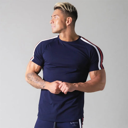 Gym Fitness Shirt Men Running Sport T-shirt Short sleeve Cotton Tee/Top Summer Male Bodybuilding Training Workout Shirt