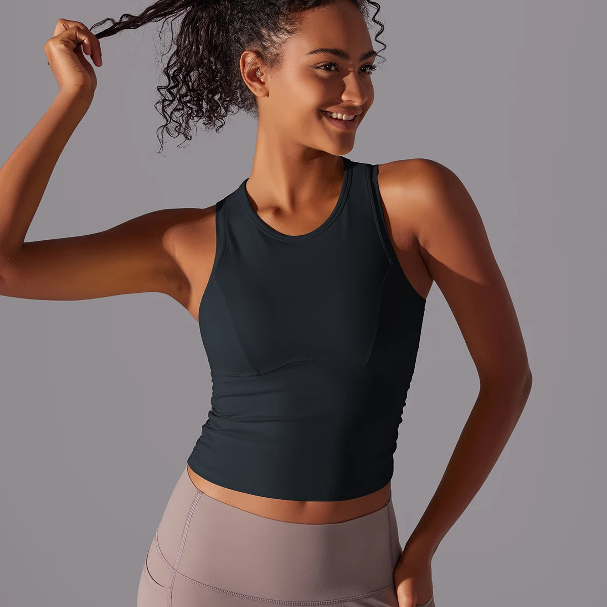 Sleeveless Yoga Vest Slim Sportswear  Stretchy Slim Sports Bra/Breathable Pleated Tank Top Quick Dry Fitness Wear Sexy Slim Top