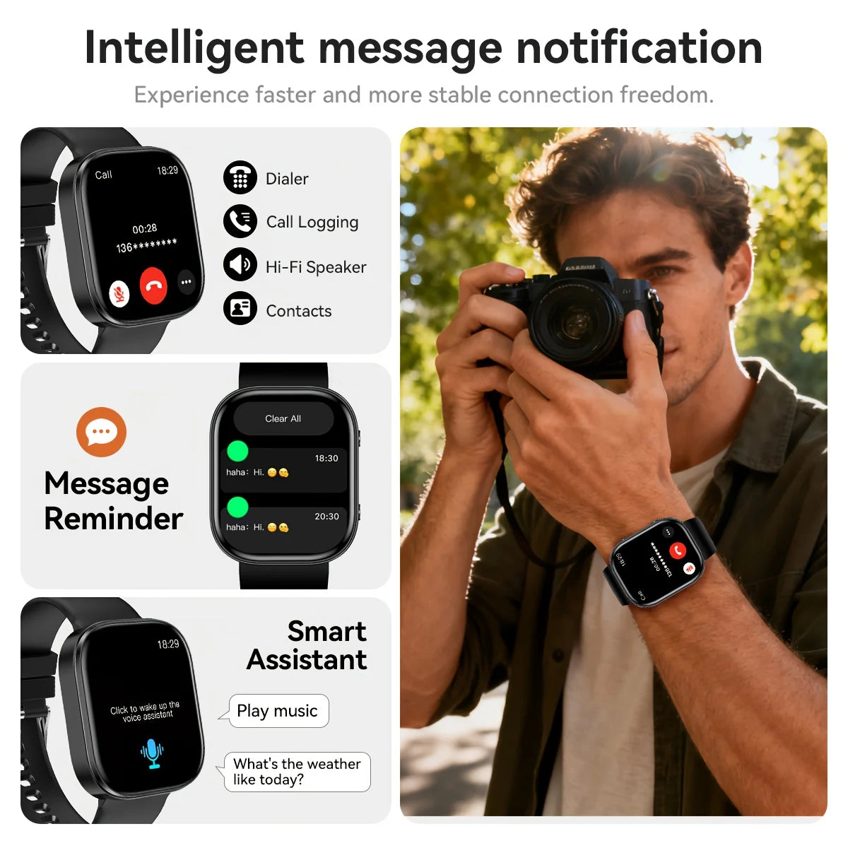 2026 Fashion Sports Smartwatch | USB Charging, TFT Screen/Rechargeable Battery Father's Day/Teacher's Day Wireless
