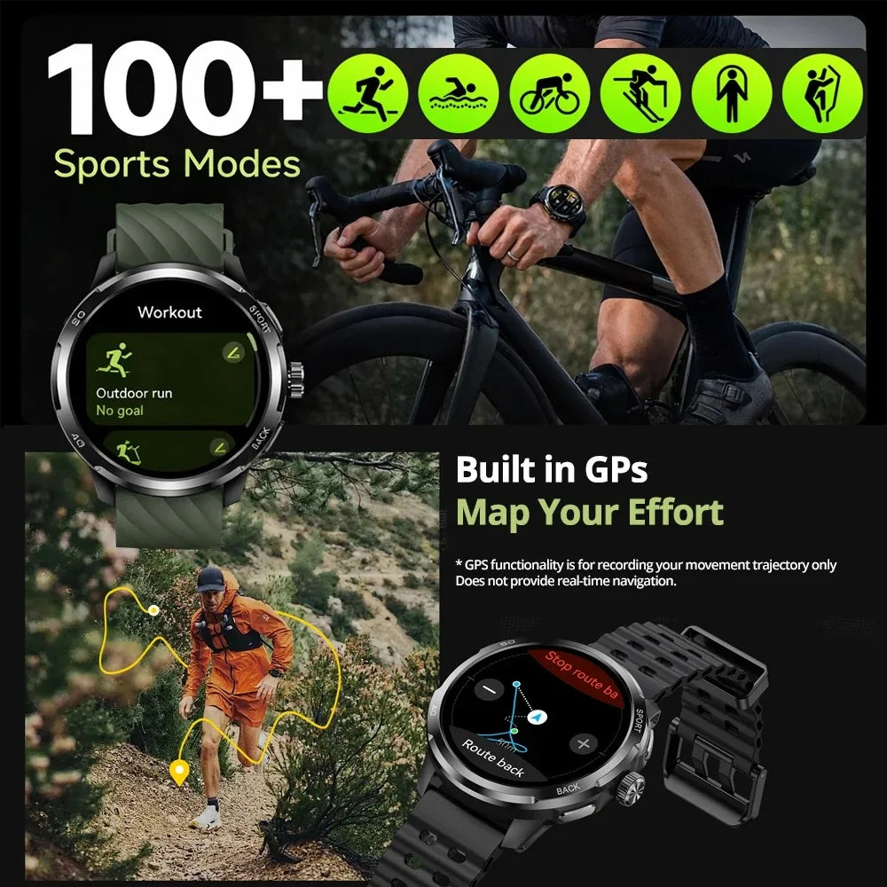 Ulefone Armor Watch Pro 1.5" AMOLED Smartwatch with Built-in GPS/Heart Rate Monitoring Sports Watch for Men & Women