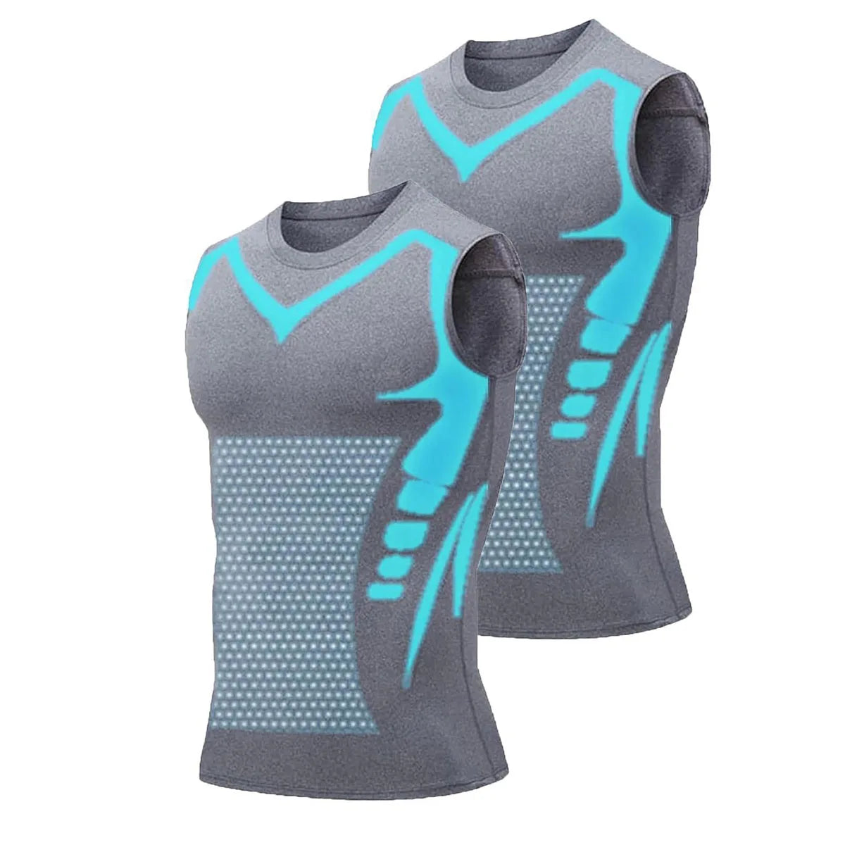 Summer Men Shapewear Ionic Shaping Vest Sleeveless Shirt Tight/Compression Shirts Tank Top Body Shaper Breathable Ice Silk Vest