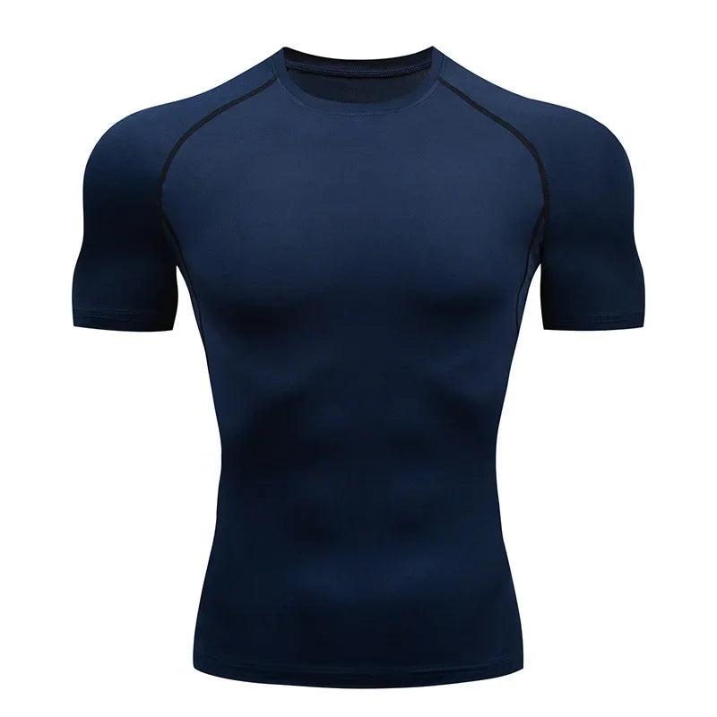 Men Short Sleeve t-Shirt Quick Dry Compression Shirts Fitness/Gym t-Shirts Sport Bodybuilding Shirt Running Football Tee Shirts