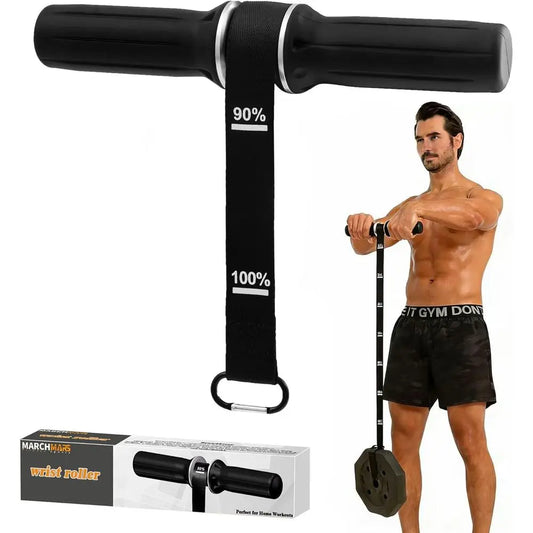Forearm Strengthener & Exerciser Wrist Roller with Silicone Grip/Heavy-Duty Strap for Grip Strength and Muscle Recovery