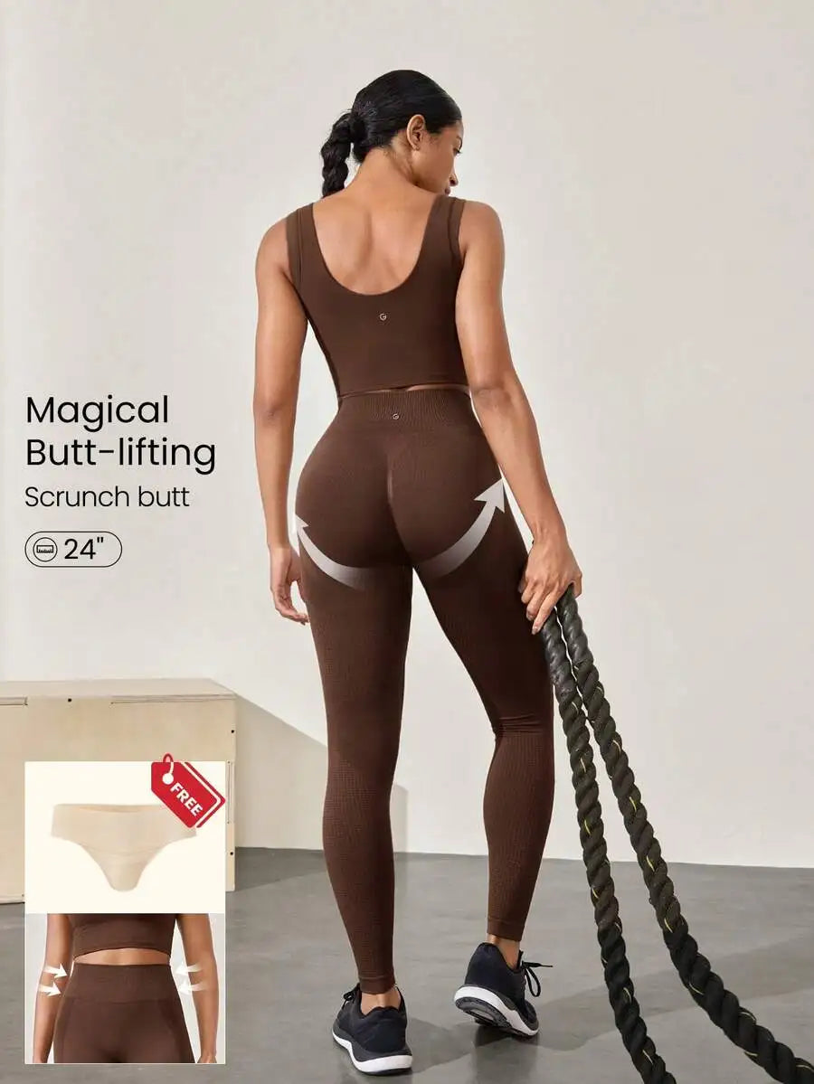 Seamless High Waist Perforated Leggings/Medium Impact Gym Workout Spring Summer