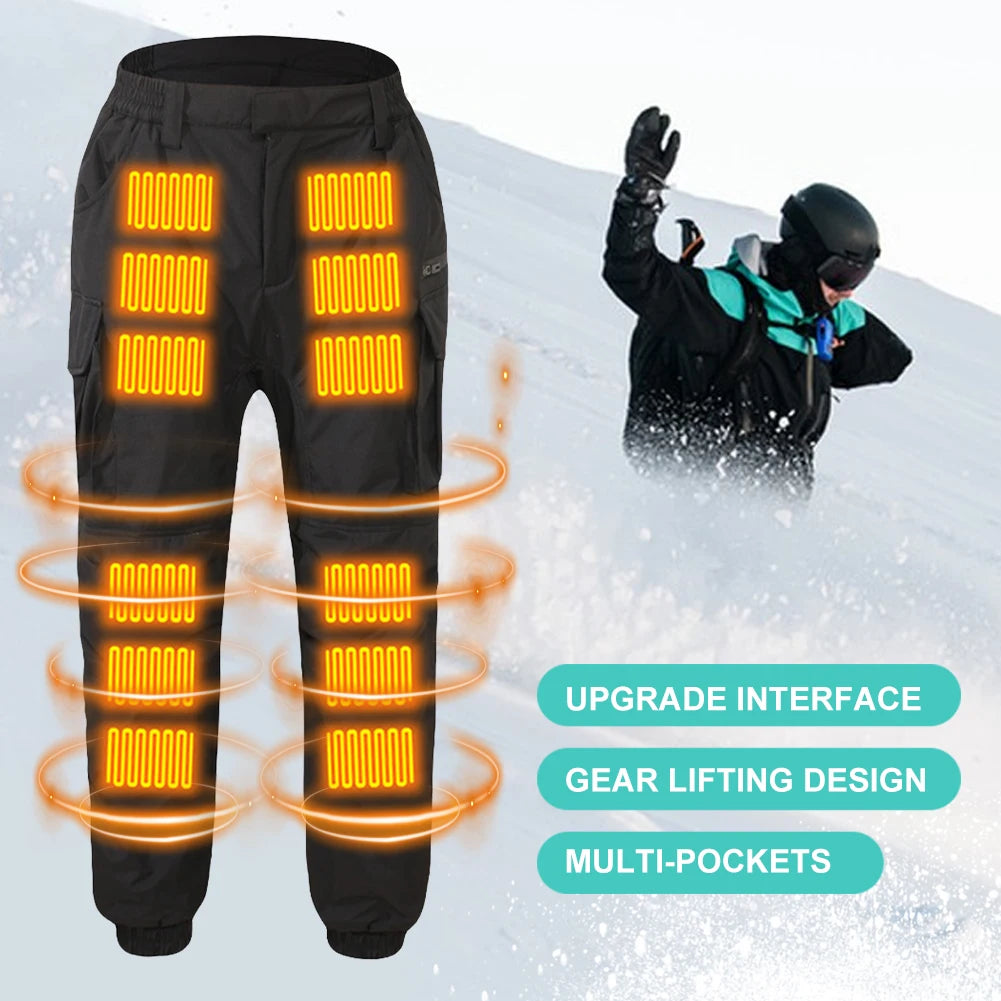 Thermal Heated Pant Casual Electric Heated Trouser USB Charging/Winter Heated Smart Heated Pants Outdoor Hiking Pants