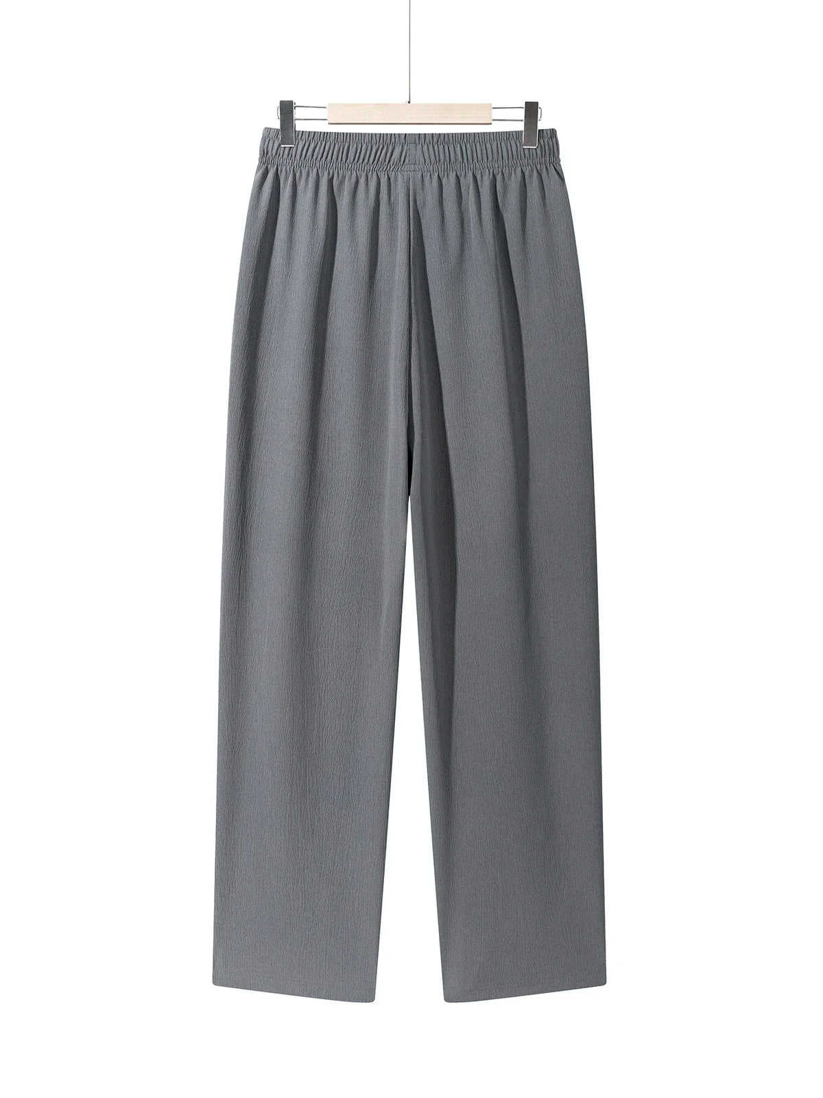 Men's Casual Wide Leg Pants Elastic Waist Drawstring Loose Straight Trousers/with Pockets Lightweight for Beach Vacation Daily Wear