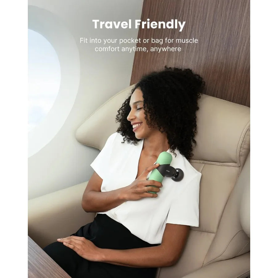 Mini Thermal Massage Gun with Heat for Targeted Muscle Relief/Portable Deep Tissue Percussion Massager with Adjustable Intensity