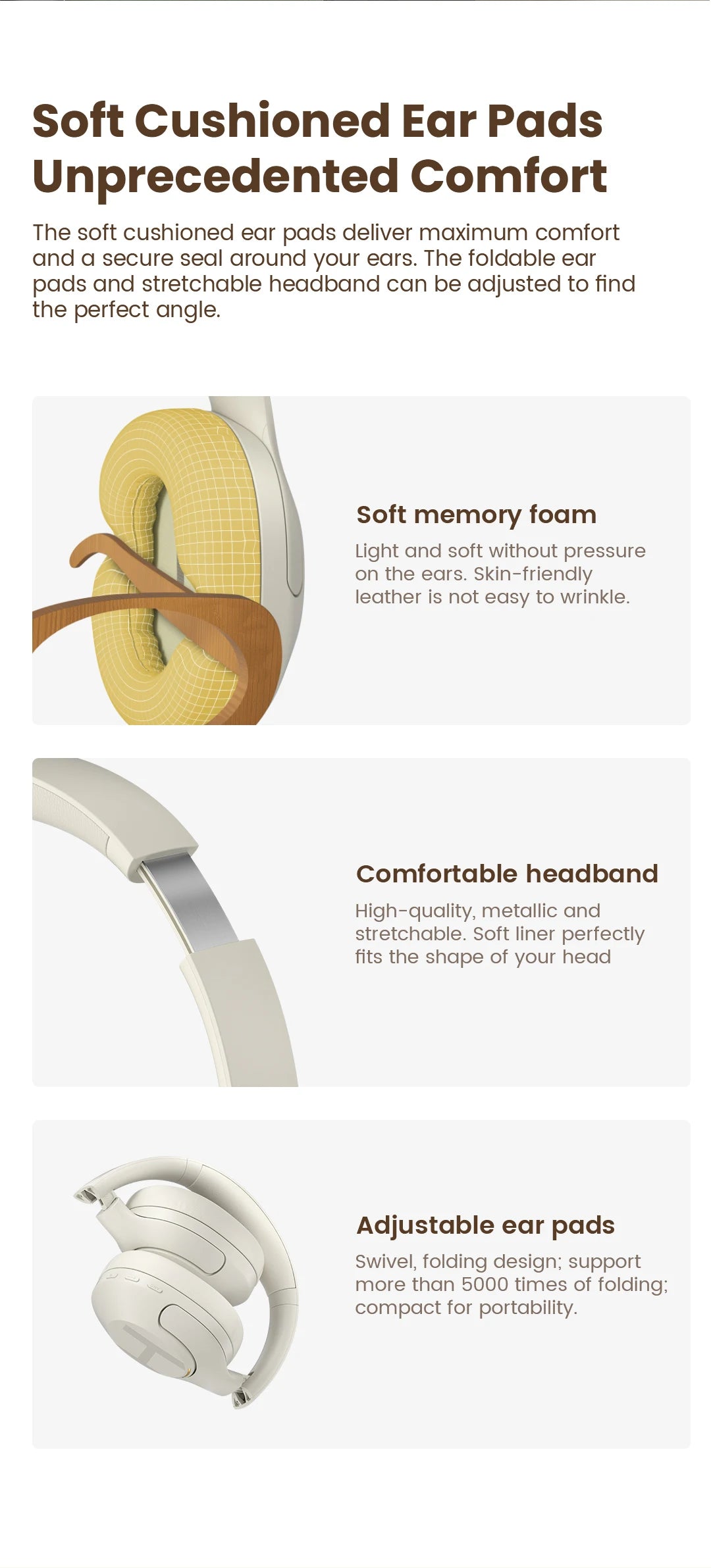 HAYLOU S35 ANC Wireless Bluetooth Headphones 42dB ANC ENC/Over-ear Headphone Noise Cancellation 60H Playtime Earphones