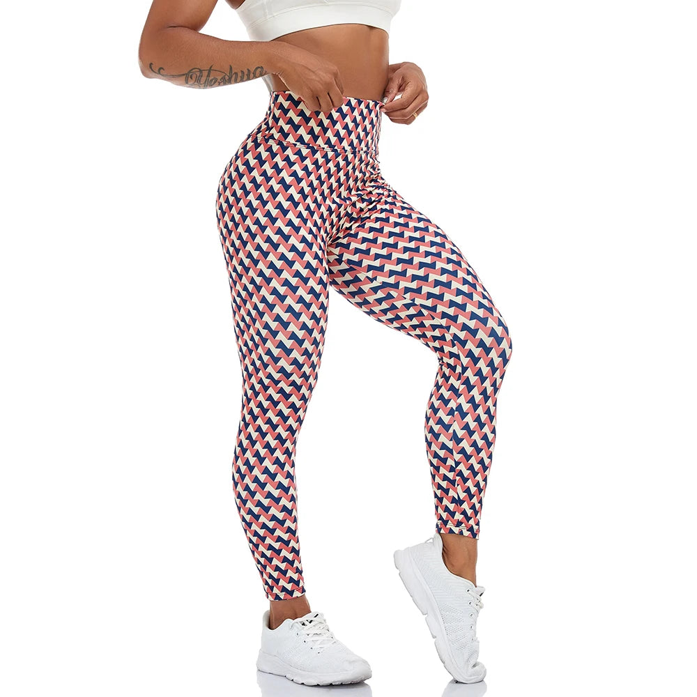 FITTOO Plaid Print Leggings Fitness Women's Yoga Pants/Push Up Tights Workout Leggings Slim