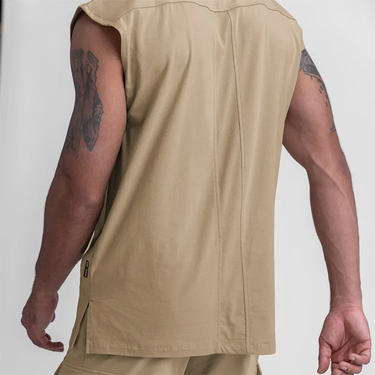 Men's Summer Casual Tank Top Gym Fitness Quick Dry Running/Sleeveless Shirt Sports Vest Undershirt Male Bodybuilding Clothing