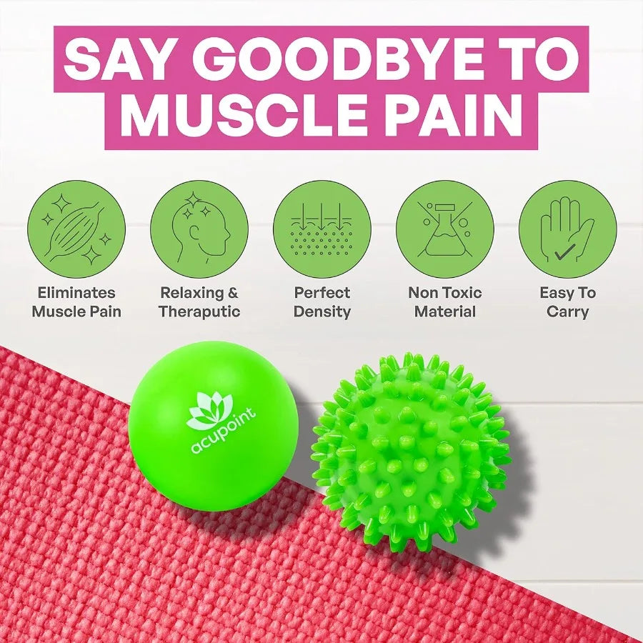 Physical Massage Therapy Ball Set Designed for Yoga Practice/Deep Tissue Massage Trigger Point Relief Myofascial Releax