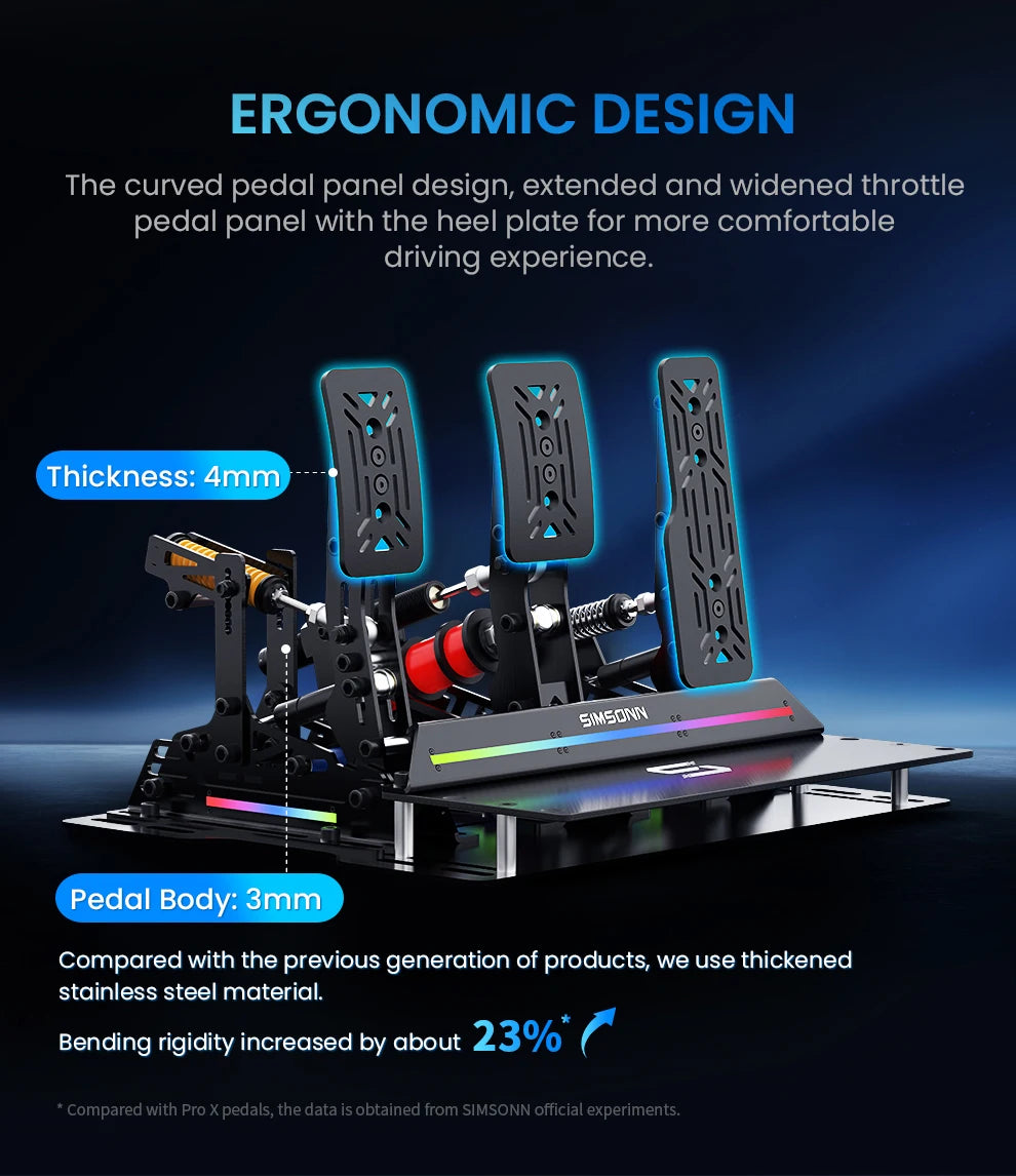 SIMSONN PRO X Ultra Sim Racing Pedals Pressure Sensor Pedal Support/VAM VAM RPO Vibration Motor PC Racing Simulator Pedals