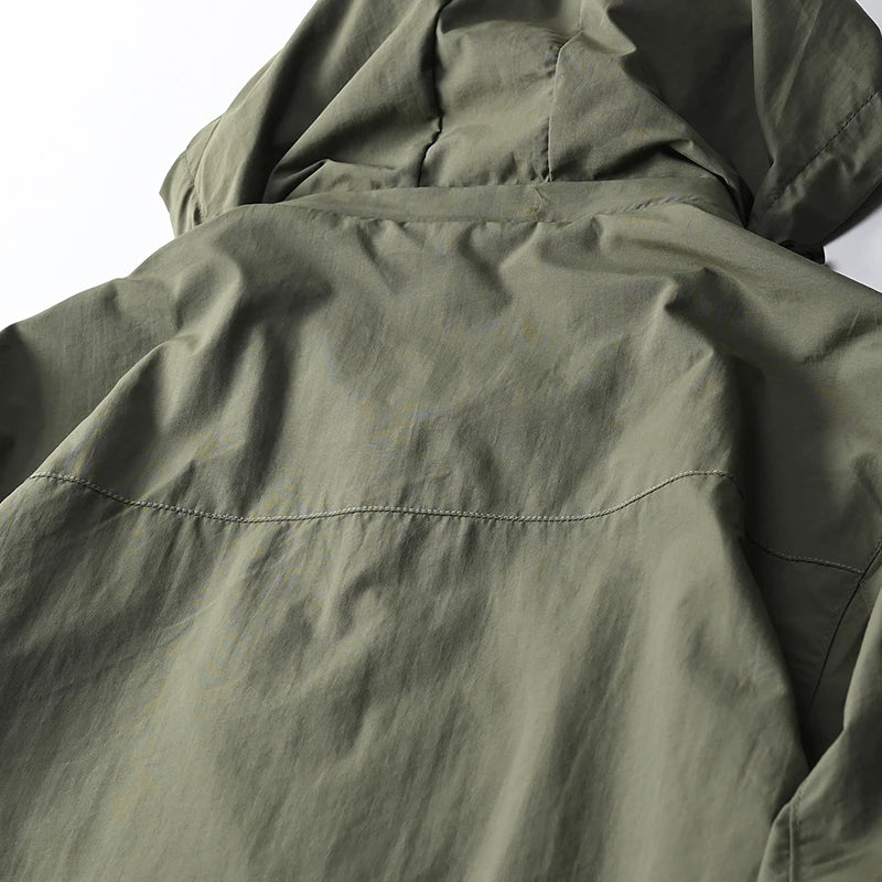 Windbreaker Men Tactical Jacket Waterproof Outdoor Hooded Coat/Sports Military Size S-5XL Field Climbing Thin Outwear