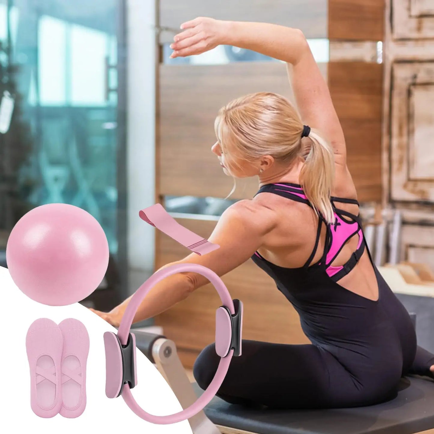 NEW Pilates Ball And Ring Set Pilates Fitness Ring Resistance Band/Exercise Workout Fitness Equipment For Pregnancy