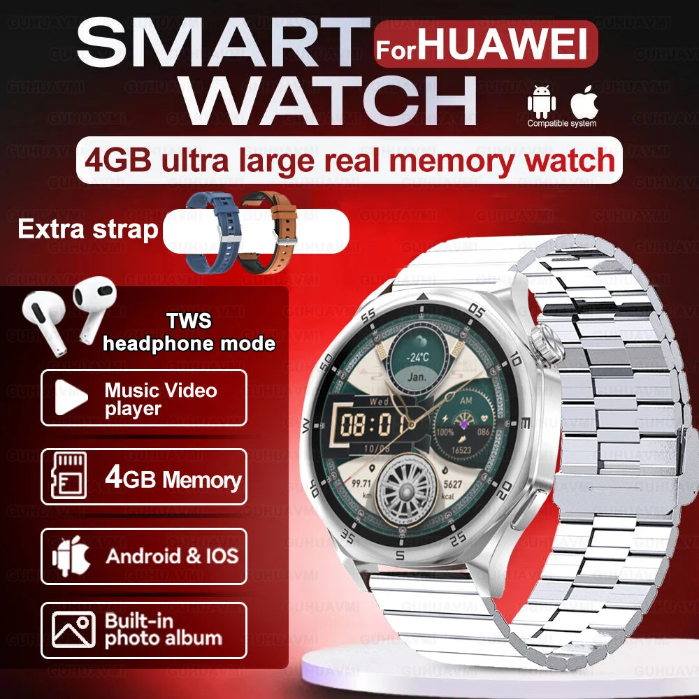 New for Huawei GT5 PRO Smartwatch 4GB Memory GPS Sport Video player/Bluetooth call Electronic album smartwatch for IOS