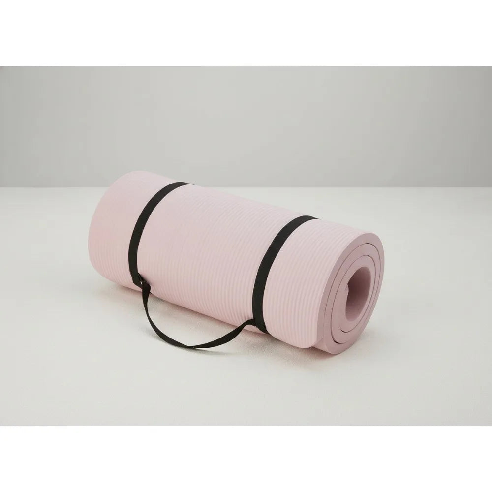 Extra Thick 1 Inch Yoga Mat with Carrying Strap for Women/Home Gym Exercise Pilates Workout Non-Slip Eco-Friendly