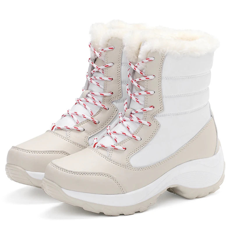 Autumn Winter Women's Ankle Boots Chunky Platform Waterproof Non-slip/Warm Shoes Woman Boots Outdoor Warm Snow Boots New