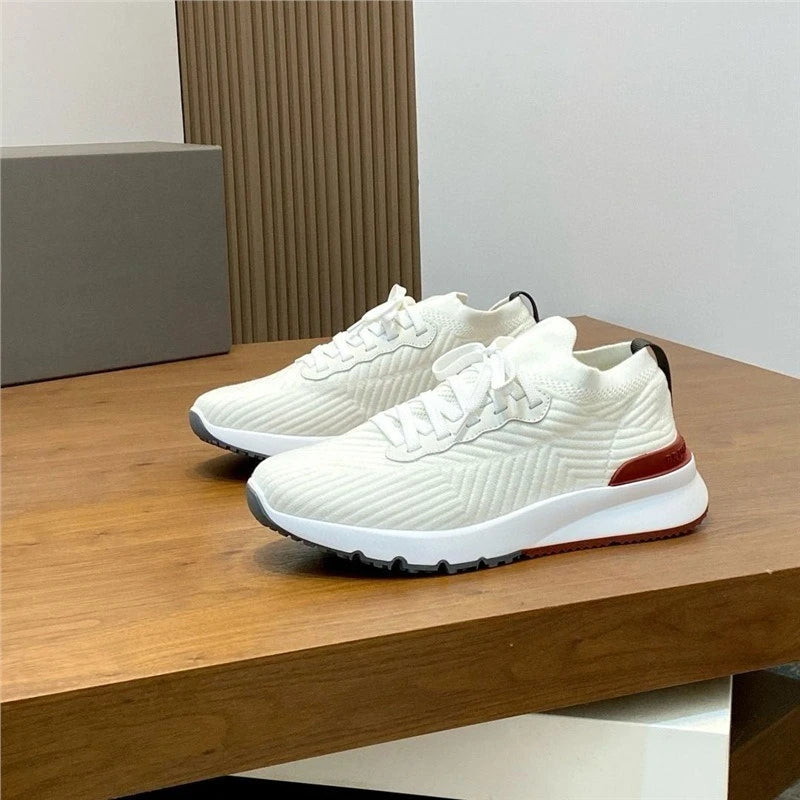 New Men's Lightweight Knitted Shoes Breathable Comfortable/Trendy Casual Athletic Sneakers Fashion Daily Footwear