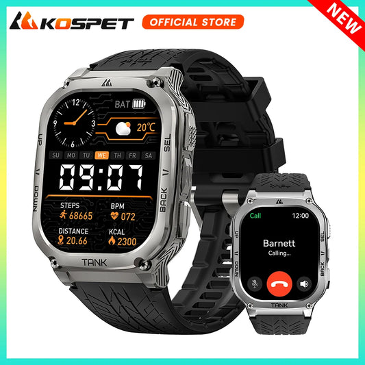 Original KOSPET TANK M3 Smart Watches For Men Smartwatch/480mAh Electronic Digital Fitness AMOLED AOD Bluetooth Watches