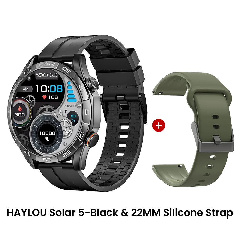 HAYLOU Solar 5 Voice Calling Smartwatch 1.58'' AMOLED Display 60Hz Smart Watch/24H Health Monitoring Sports Smartwatch for Men