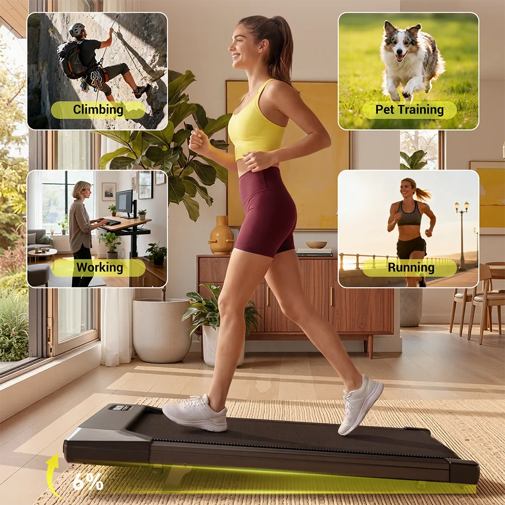 2in1 Walking Pad Mini Treadmill Portable for Home&Office/Under Desk LCD Screen Max 300lbs Quiet Treadmills Exercise Machine