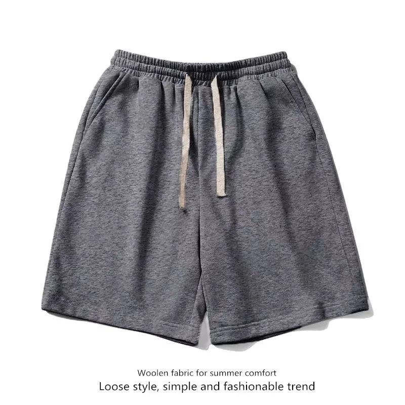 Men's Athletic Shorts Summer Workout Loose Fit Plain Black Knit/Running Basketball Gym Training Sports Shorts