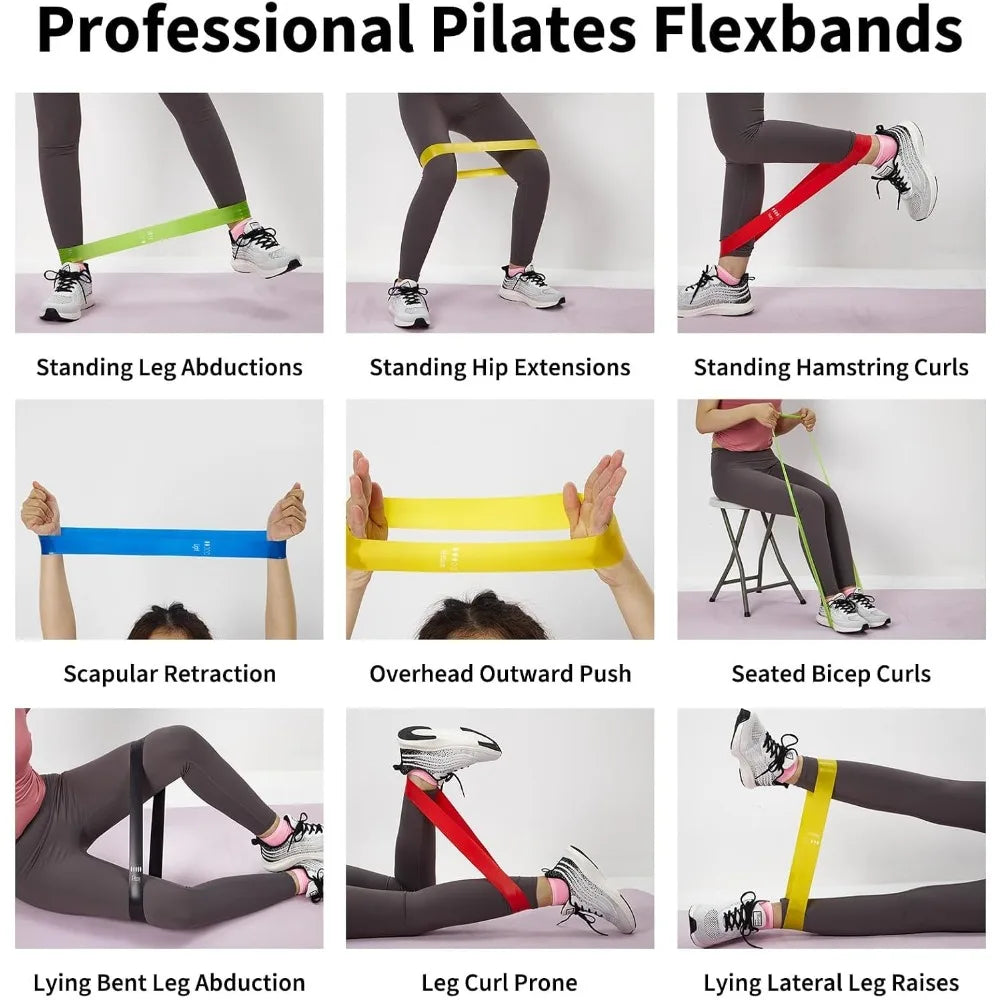 20 Count TPE Resistance Bands Fitness Set Elastic Exercise Loops/for Strength Workout Muscle Stretching  Yoga Gym Equipment