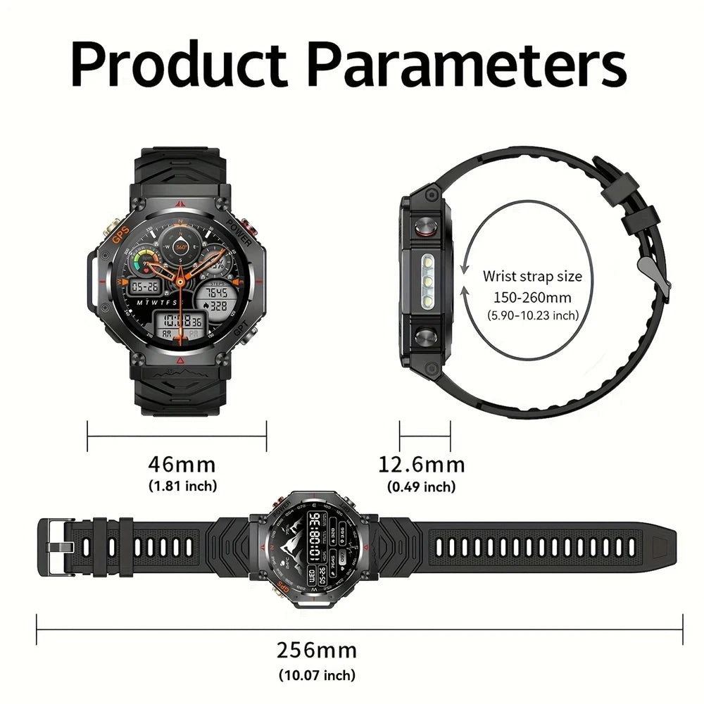 SENBONO GPS Smart Watch Men Built-in GPS Bluetooth Call/AI GPT Fitness Tracker Waterproof Military Sports Smartwatch for Men
