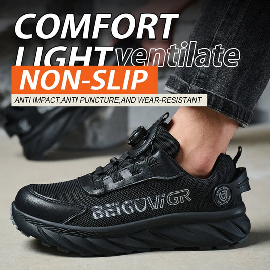 Rubber-Padded Anti-Slip Impact-Resistant/Puncture-Resistant Safety Shoes