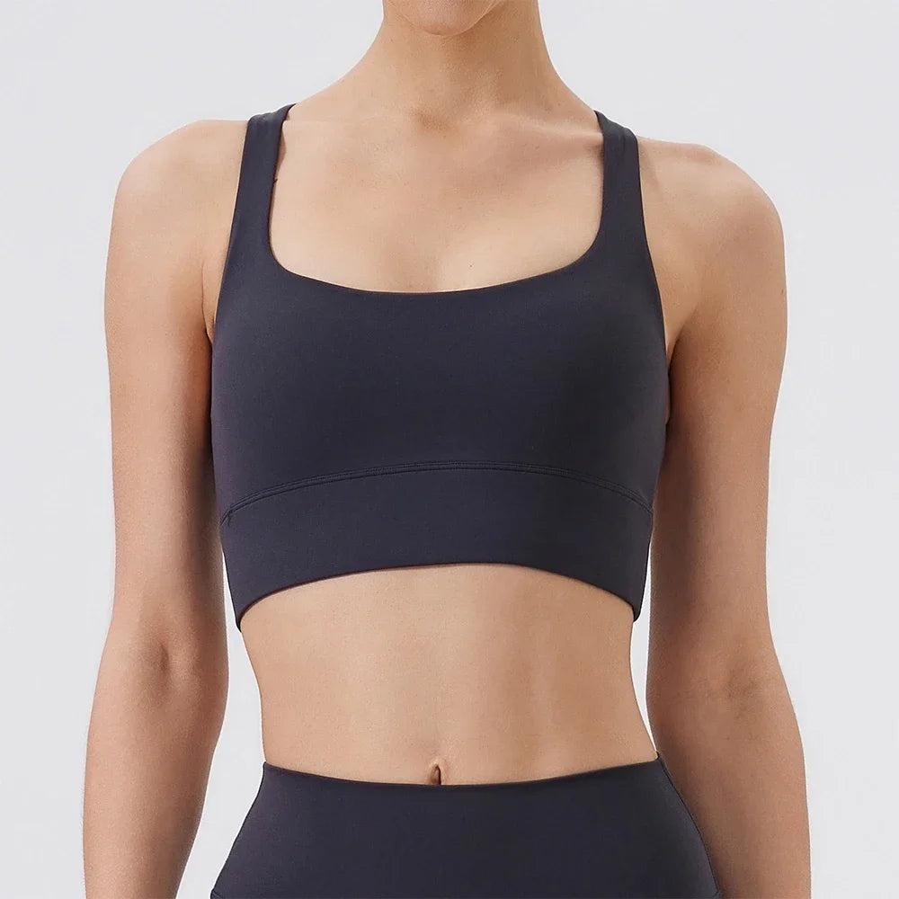 Women Eight Lines Crossing Beautiful Back Sports Bras/Yoga Top Vest Yoga Gym Outdoor Sport Running Fitness Underwear