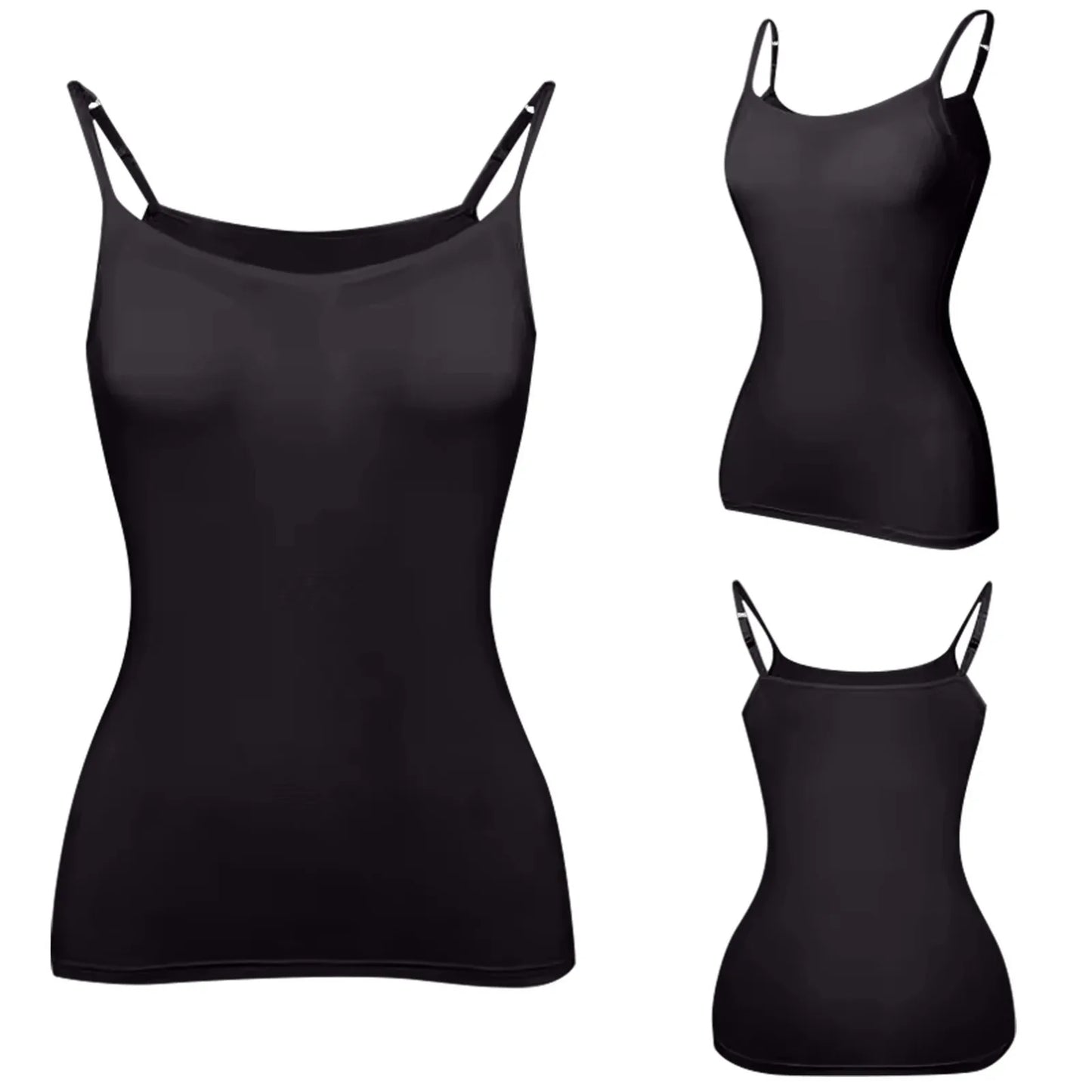 New Padded Bra Tank Top Women Modal Spaghetti Solid Cami Top Vest/Female Adjustable Camisole With Built In Bra Fitness Clothing