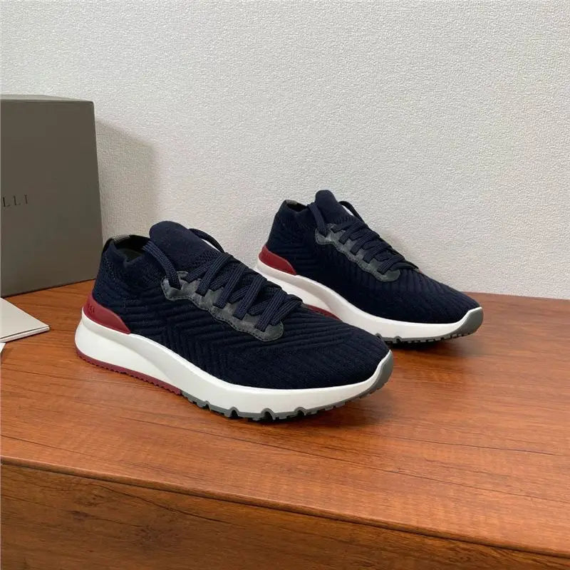 New Men's Lightweight Knitted Shoes Breathable Comfortable/Trendy Casual Athletic Sneakers Fashion Daily Footwear