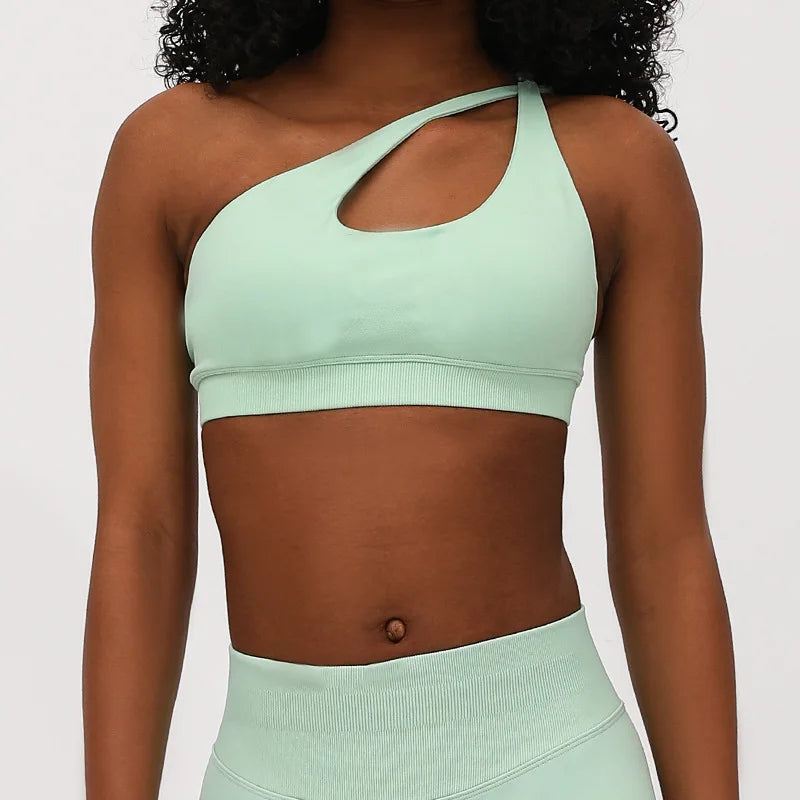 D LOGO Sports Seamless Yoga Bra/Pilates Chest Hollow Back Yoga Workout Bras