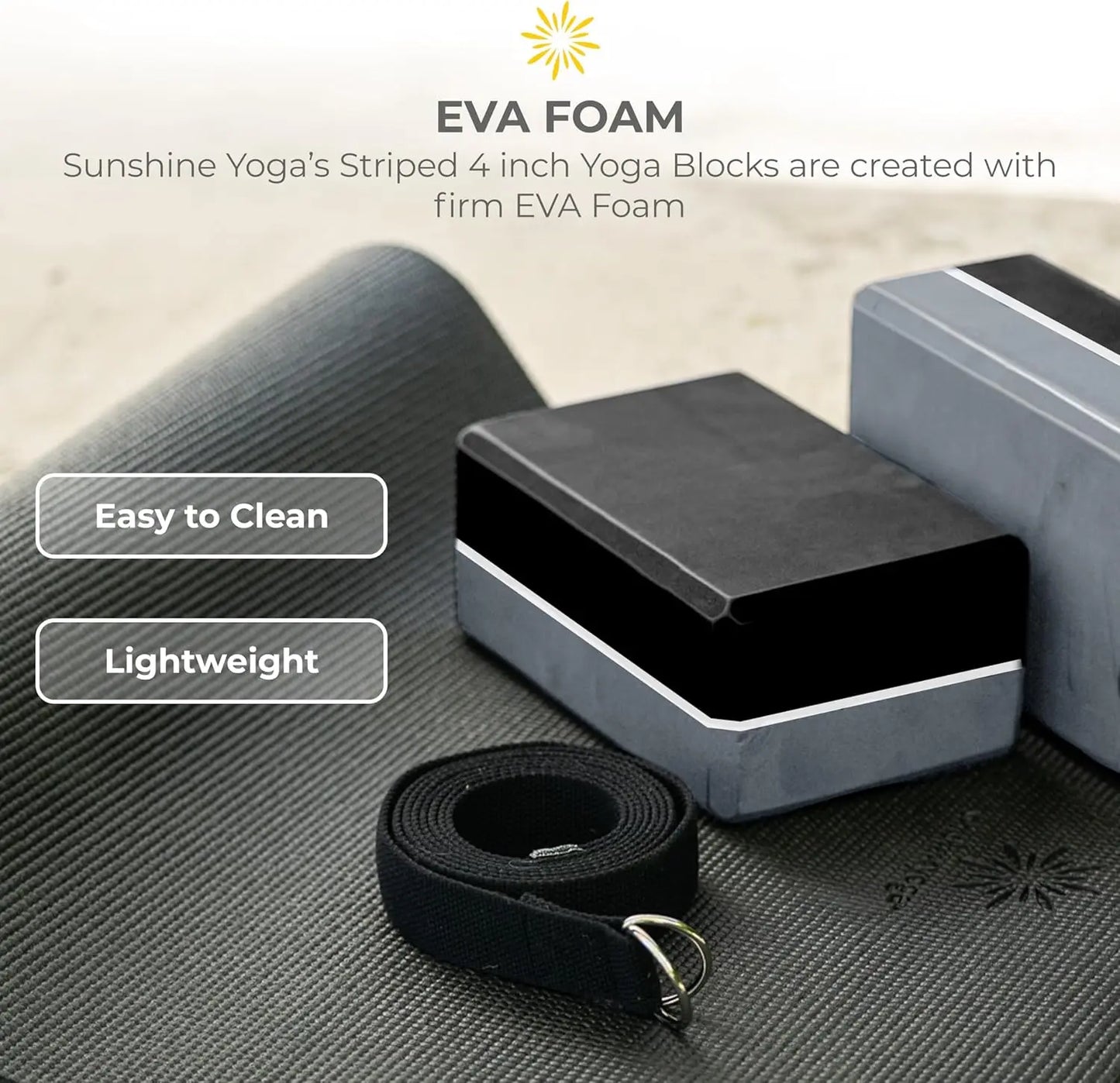 4" Striped Yoga Block 10 Pack Bulk EVA Foam Yoga Blocks/Firm and Supportive Yoga Brick, Balance Foam for Stretching Pilates