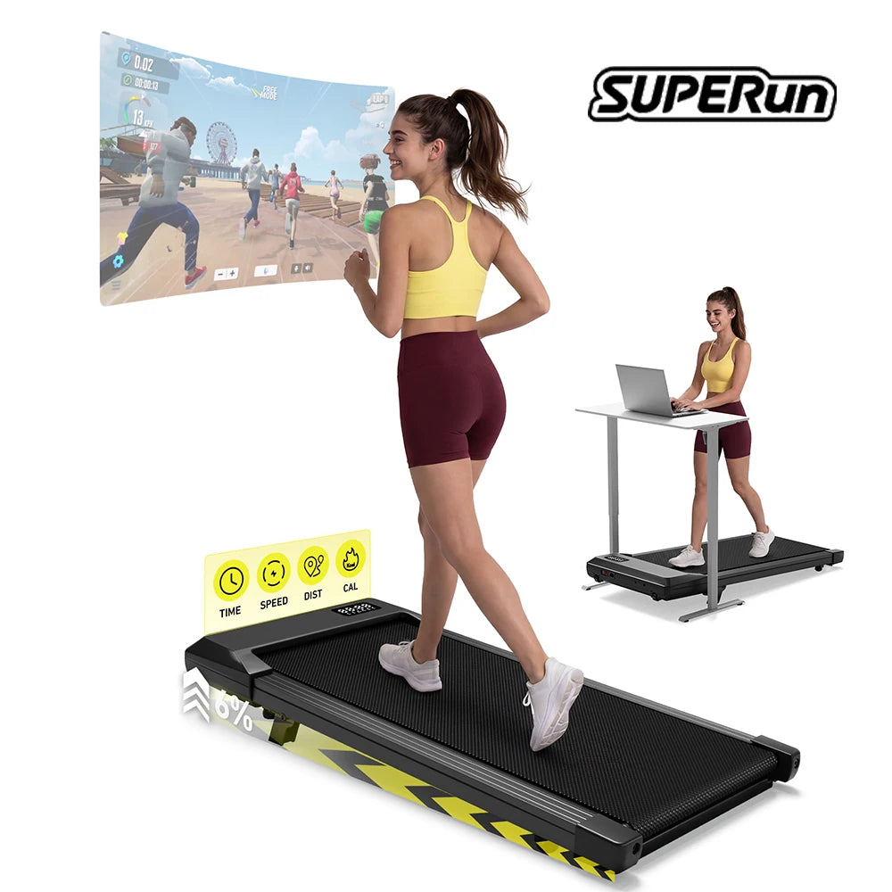 2in1 Walking Pad Mini Treadmill Portable for Home&Office/Under Desk LCD Screen Max 300lbs Quiet Treadmills Exercise Machine
